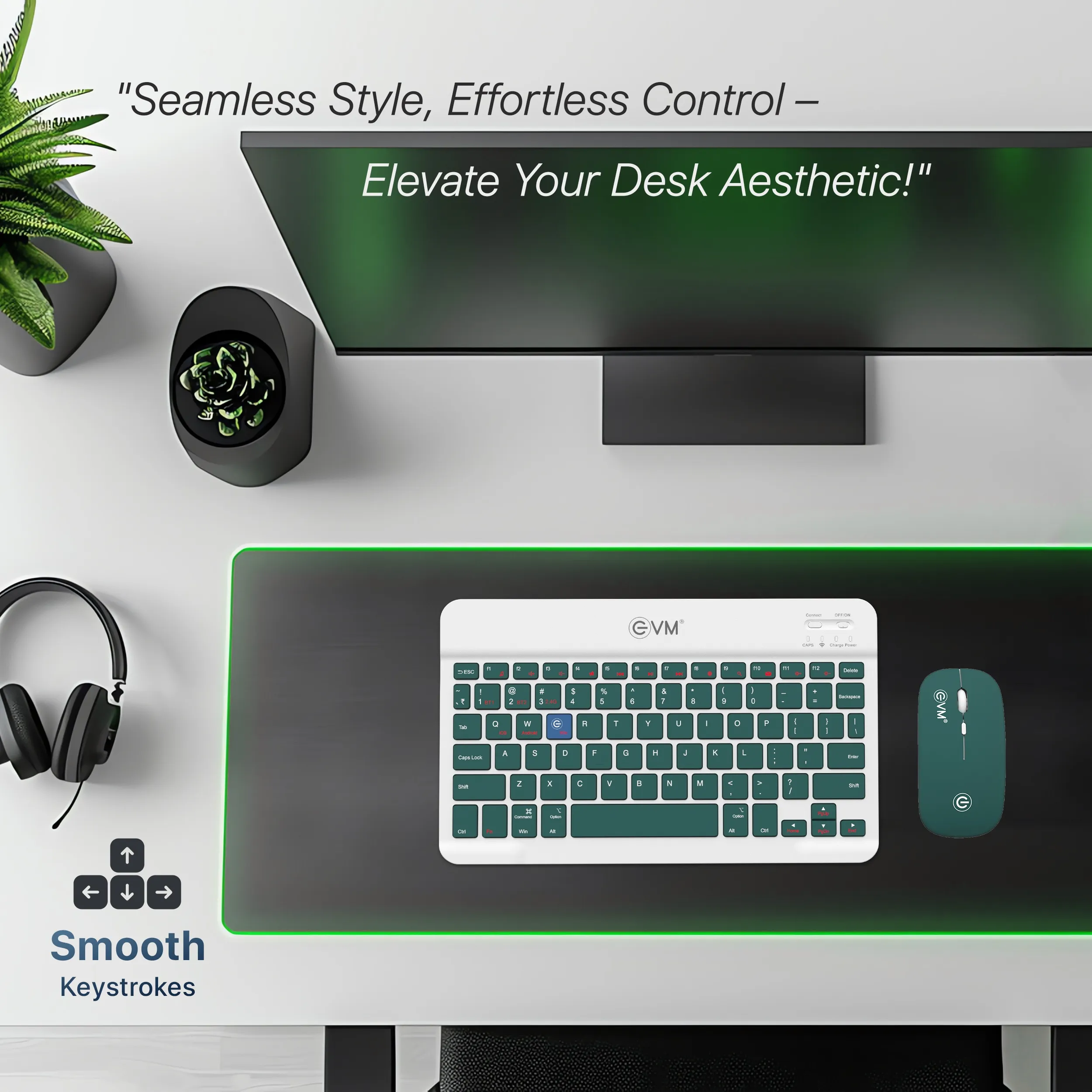 EVM Bluetooth Keyboard Mouse Combo Enclick WLKM & EWLM 360 view 3